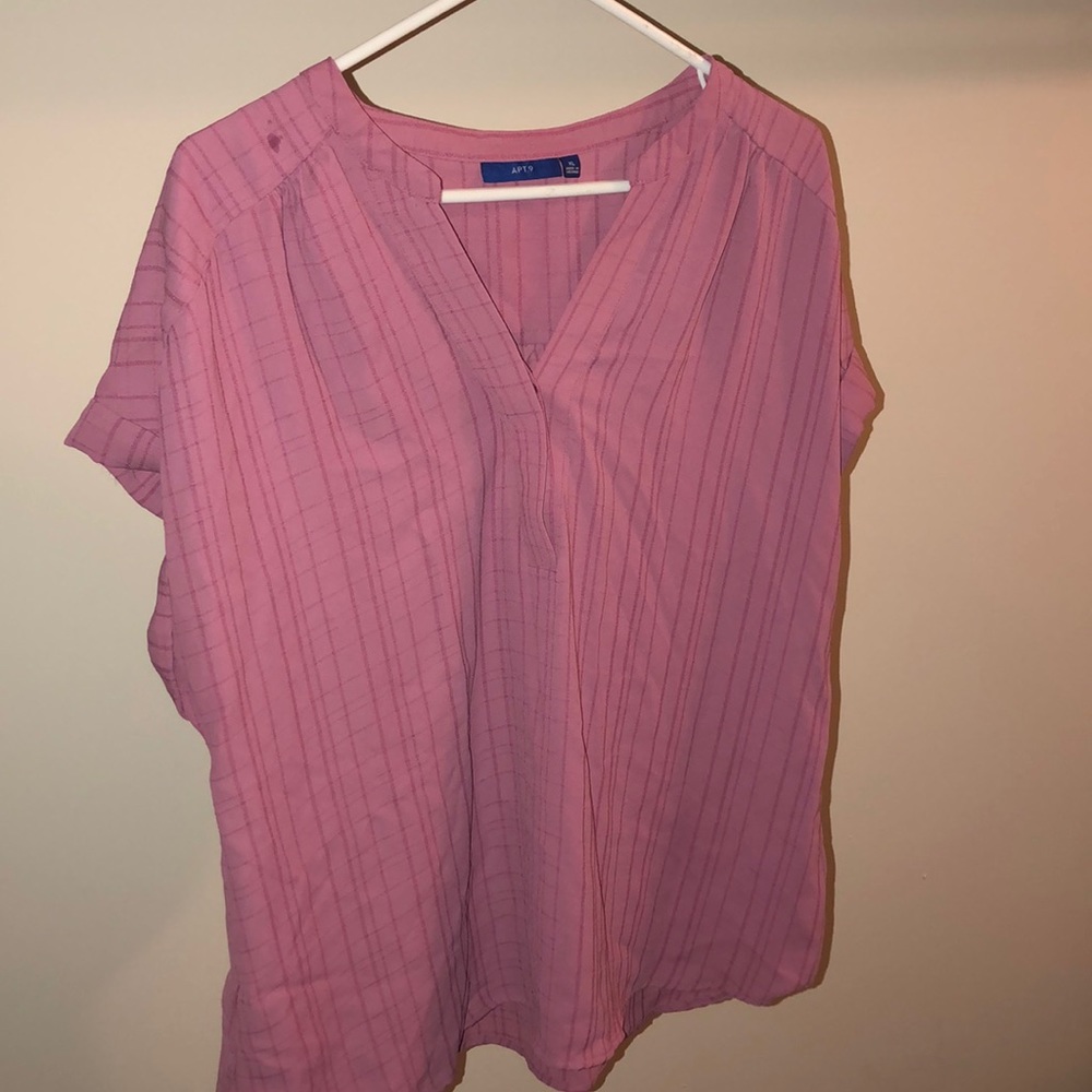 Apt 9 Pink Short Sleeve Blouse Work Attire